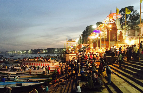 varanasi ghat in evening