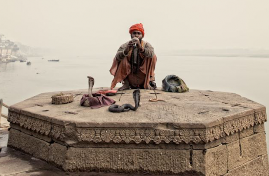 snake charmer in varanasi